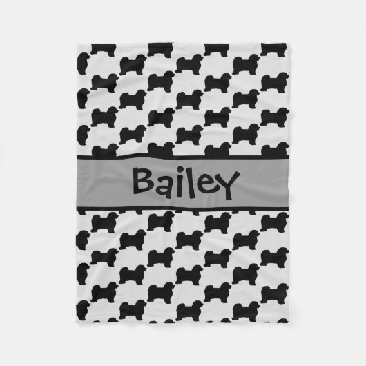 Couverture Polaire Silhouette de chien Havanais sur mesure (Devant)