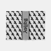 Couverture Polaire Silhouette de chien Schnauzer Schnauzer sur mesure (Devant (Horizontal))