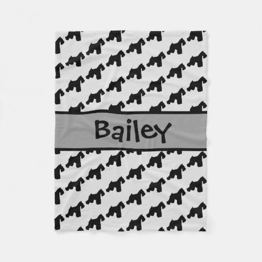 Couverture Polaire Silhouette de chien Schnauzer Schnauzer sur mesure (Devant)