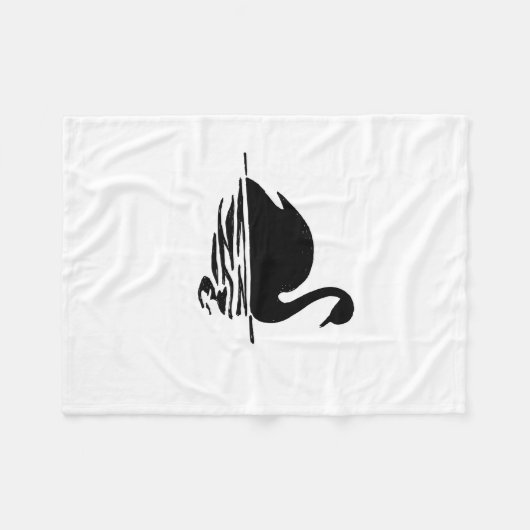 Couverture Polaire Silhouette de cygne noir (Devant (Horizontal))