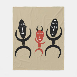 Couverture Polaire Silhouette de danse tribale africaine abstraite