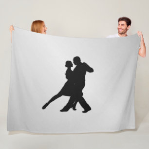 Couverture Polaire Silhouette de danseurs de Tango 2 Argent