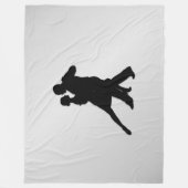 Couverture Polaire Silhouette de danseurs de Tango 2 Argent (Devant)