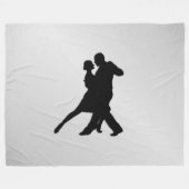 Couverture Polaire Silhouette de danseurs de Tango 2 Argent (Devant (Horizontal))