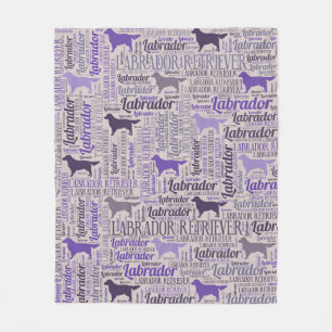 Couverture Polaire Silhouette de labrador retriever et motif d'art de