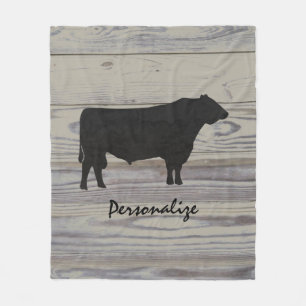 Couverture Polaire Silhouette de l'aquarelle Rustic Wood Galloping Ho