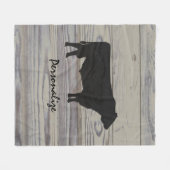 Couverture Polaire Silhouette de l'aquarelle Rustic Wood Galloping Ho (Devant (Horizontal))