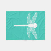 Couverture Polaire Silhouette De libellule Sur Turquoise (Devant (Horizontal))