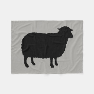 Couverture Polaire Silhouette de moutons noirs