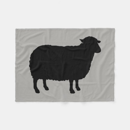 Couverture Polaire Silhouette de moutons noirs (Devant (Horizontal))