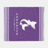 Couverture Polaire Silhouette de sirène tendance et rayures blanches (Devant (Horizontal))