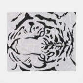 Couverture Polaire Silhouette de tigre noir et blanc (Devant (Horizontal))