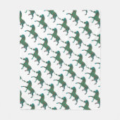 Couverture Polaire Silhouette d'impression Brown et Turquoise Zebra (Devant)