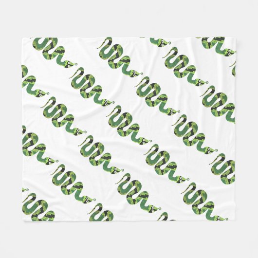 Couverture Polaire Silhouette d'impression en noir et vert serpent (Devant (Horizontal))