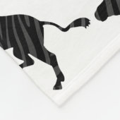 Couverture Polaire Silhouette d'impression noir et gris Zebra (Coin)