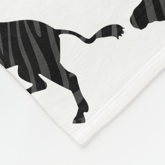 Couverture Polaire Silhouette d'impression noir et gris Zebra (Coin)