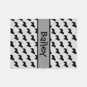 Couverture Polaire Silhouette du chien espagnol Cavalier King Charles (Devant (Horizontal))