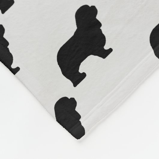 Couverture Polaire Silhouette du chien espagnol Cavalier King Charles (Coin)