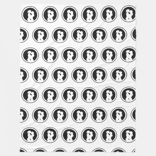 Couverture Polaire Silhouette d'un baiser de deux lesbiennes (Devant)