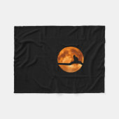 Couverture Polaire Silhouette d'un chat noir dans un arbre (Devant (Horizontal))