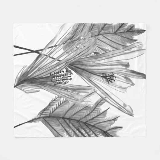 Couverture Polaire Silhouette florale - gris (Devant (Horizontal))