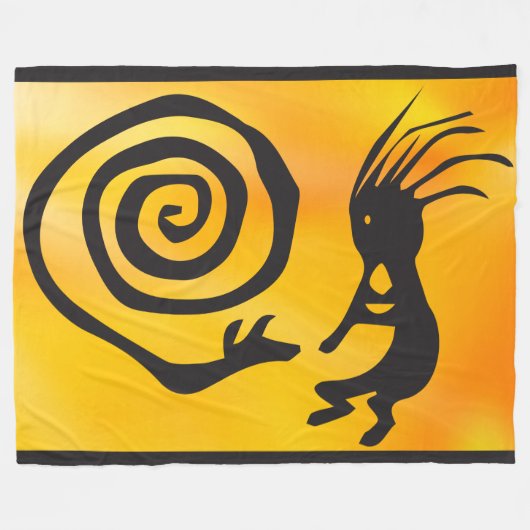 Couverture Polaire Silhouette Kokopelli (Devant (Horizontal))