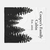 Couverture Polaire Silhouette minimaliste de pin blanc noir (Devant (Horizontal))