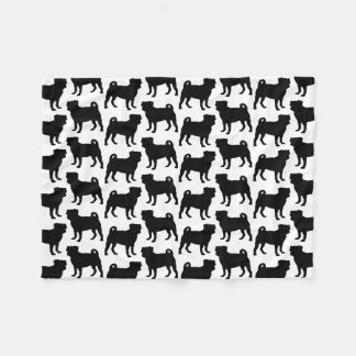 Couverture Polaire Silhouette noire de carlin - conception simple de