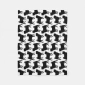 Couverture Polaire Silhouette noire de carlin - conception simple de (Devant)