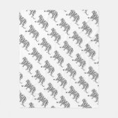 Couverture Polaire Silhouette Tiger noir et blanc (Devant)