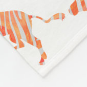 Couverture Polaire Silhouette Zèbre orange et blanc (Coin)