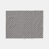 Couverture Polaire Silhouettes blanches de Weimaraner sur le gris (Devant (Horizontal))