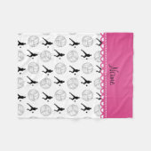 Couverture Polaire Silhouettes blanches nommées personnalisées de (Devant (Horizontal))