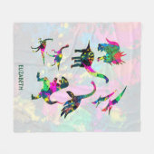 Couverture Polaire Silhouettes colorées abstraites psychédéliques de (Devant (Horizontal))