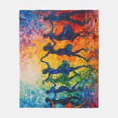 Couverture Polaire Silhouettes colorées dansant (Devant)