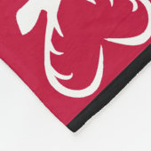 Couverture Polaire Silhouettes de À damiers rouge noir et rennes (Coin)