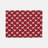 Couverture Polaire Silhouettes de Caniche Standard Motif Rouge et Bla (Devant (Horizontal))