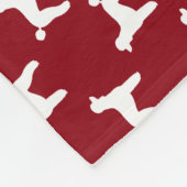 Couverture Polaire Silhouettes de Caniche Standard Motif Rouge et Bla (Coin)