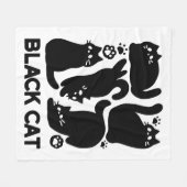 Couverture Polaire Silhouettes de chat noir - Design Feline mignon (Devant (Horizontal))