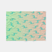 Couverture Polaire Silhouettes de chien blanc Greyhound mignonne élég (Devant (Horizontal))