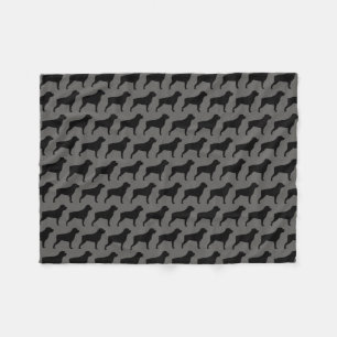 Couverture Polaire Silhouettes de chien Rottweiler Motif gris et noir
