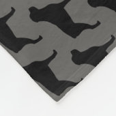 Couverture Polaire Silhouettes de chien Rottweiler Motif gris et noir (Coin)