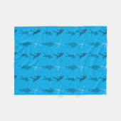 Couverture Polaire Silhouettes de crosse bleu ciel (Devant (Horizontal))