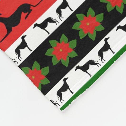 Couverture Polaire Silhouettes de Noël Greyhound  (Coin)