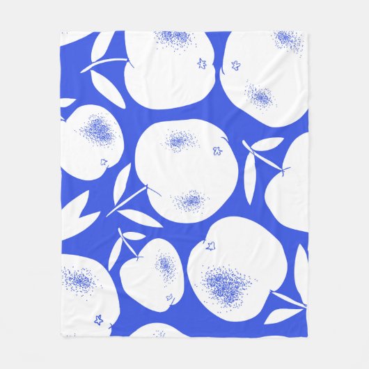 Couverture Polaire Silhouettes de pomme texturées : Motif à main (Devant)