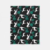 Couverture Polaire Silhouettes Greyt Greyhound avec Feuilles Monstera (Devant)