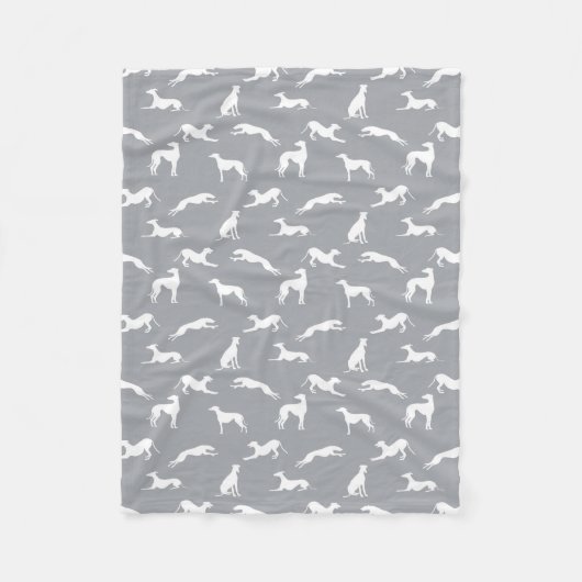 Couverture Polaire Silhouettes gris blanc sur gris (Devant)