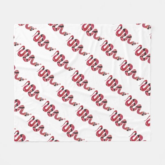 Couverture Polaire Silhouettes noires et rouges du serpent (Devant (Horizontal))