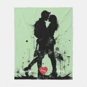 Couverture Polaire Silhoutte couple Embracing (Devant)