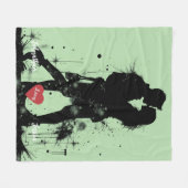 Couverture Polaire Silhoutte couple Embracing (Devant (Horizontal))